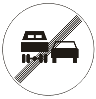 Престанак забране претицања за теретна возила<br>(III-26)