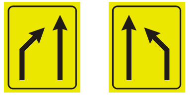 Знак „затварање саобраћајне траке”<br> III-87 и III-87.1